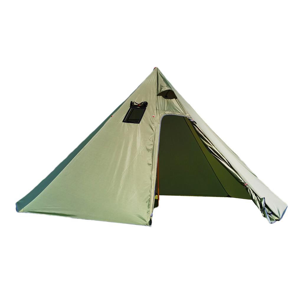 Cheap Goat Tents Camping Tent 3 Person Family Tent Ultralight Waterproof Camping Tent Lightweight Pyramid Outdoor Tent With Square Chimney Window   